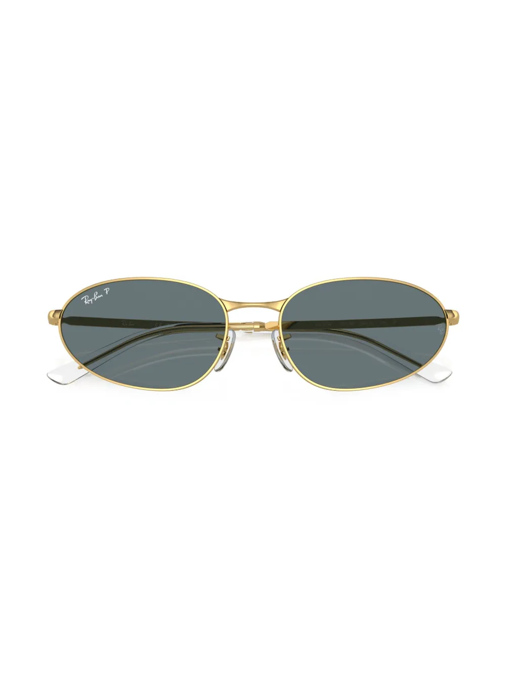 Shop Ray Ban Rb3734 Oval-frame Sunglasses In Gold