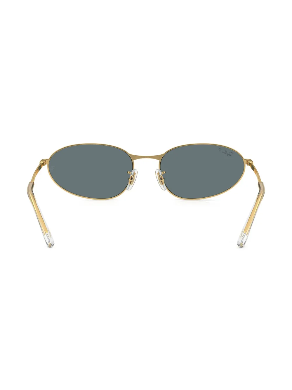 Shop Ray Ban Rb3734 Oval-frame Sunglasses In Gold