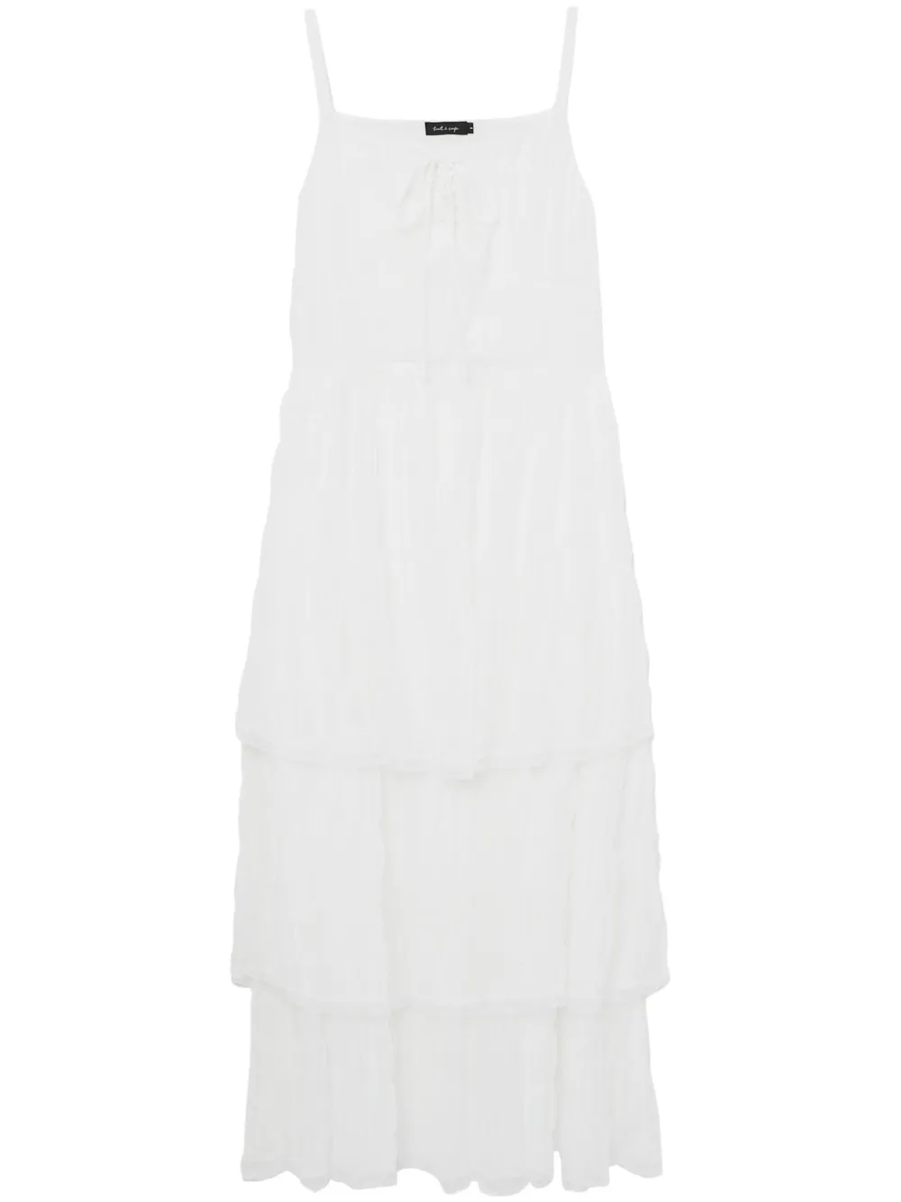 Tout A Coup Layered-skirt Midi Dress In White