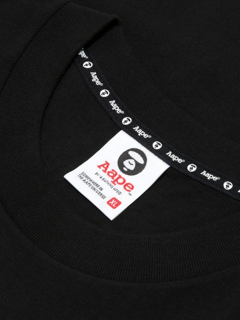 Shop Aape By A Bathing Ape Logo-print Cotton T-shirt In 黑色