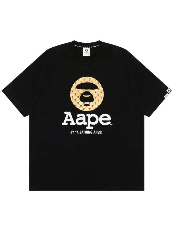 AAPE BY *A BATHING APE® logo-print Cotton T-shirt | Black 