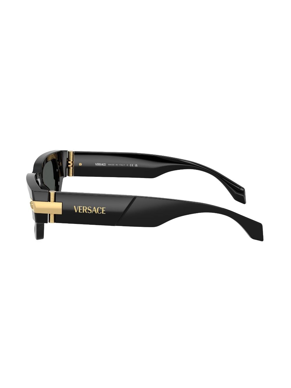 Shop Versace Classic Rectangle-frame Sunglasses In Black