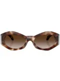 Versace Eyewear Medusa-plaque oval-frame sunglasses - Brown