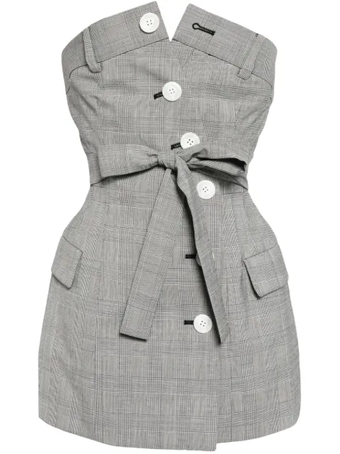 Enföld check-print belted peplum top