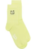 Maison Kitsuné Fox Head cotton socks - Yellow