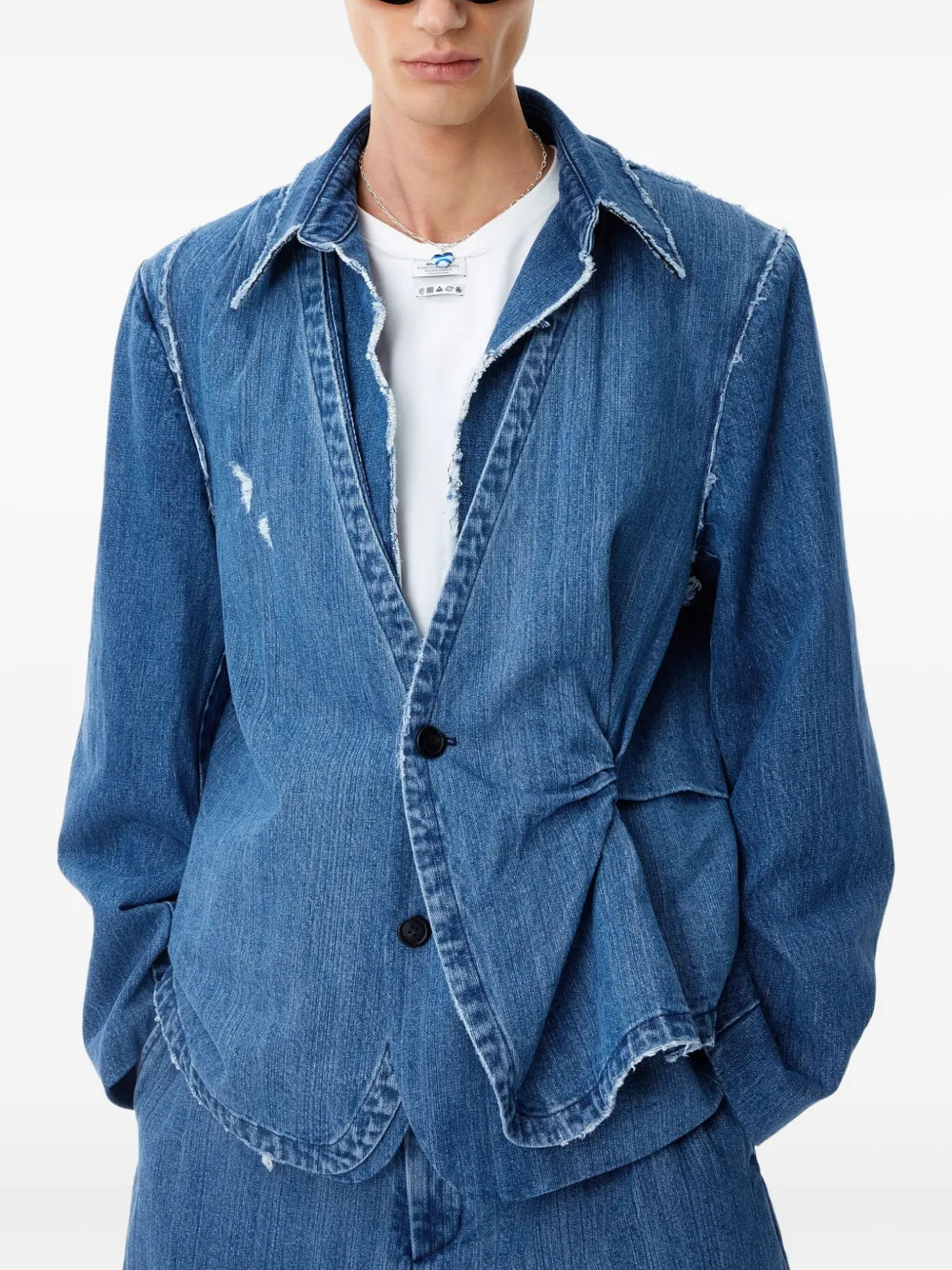 Ader Error frayed denim jacket | Blue | Image 1