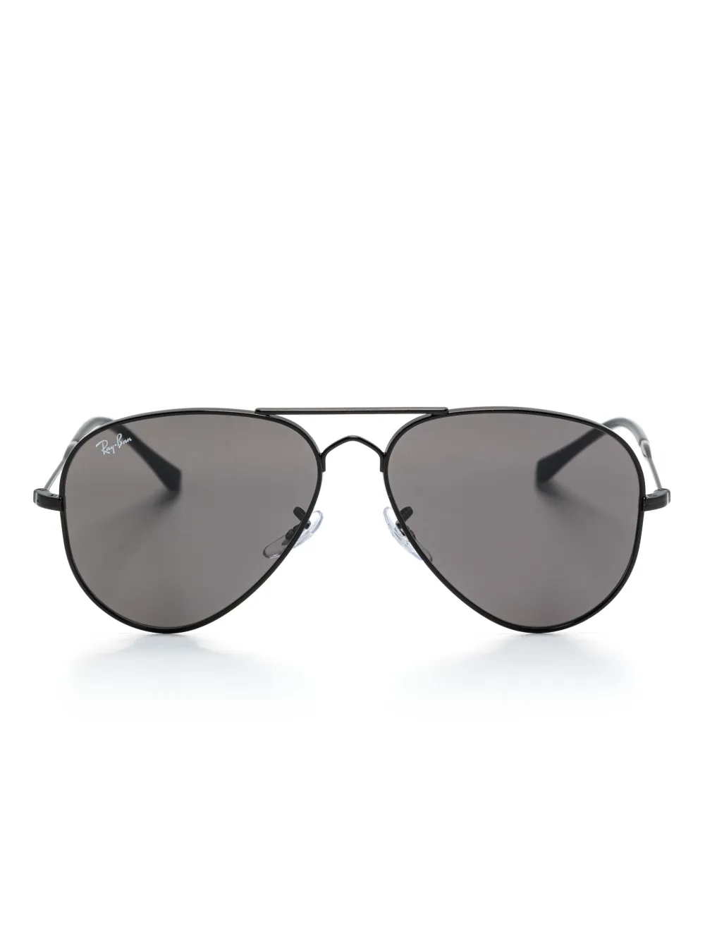 Ray Ban Old Aviator Sunglasses Black Frame Grey Lenses 58-14 In Black