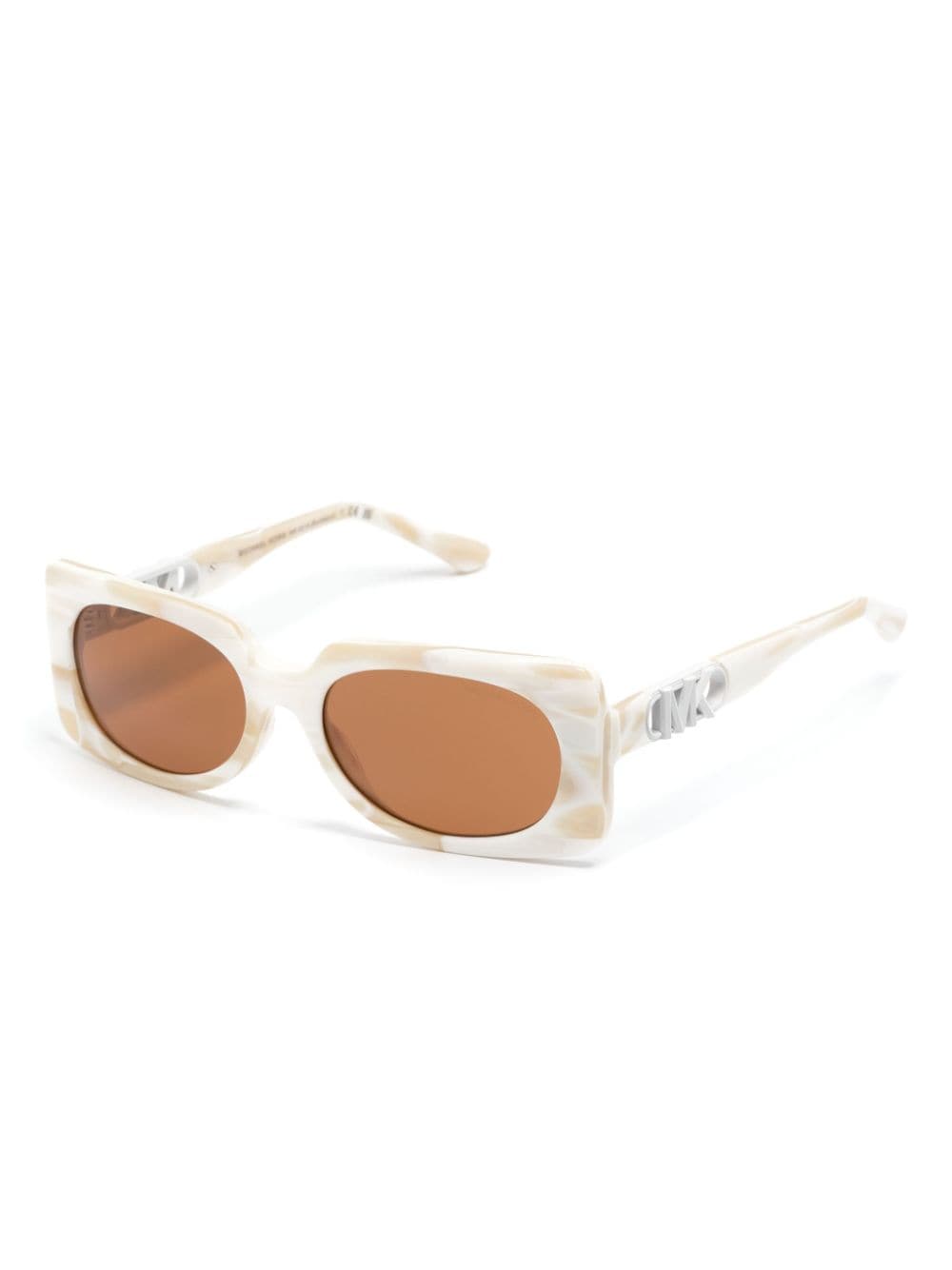 Shop Michael Kors Rectangle-frame Sunglasses In Neutrals