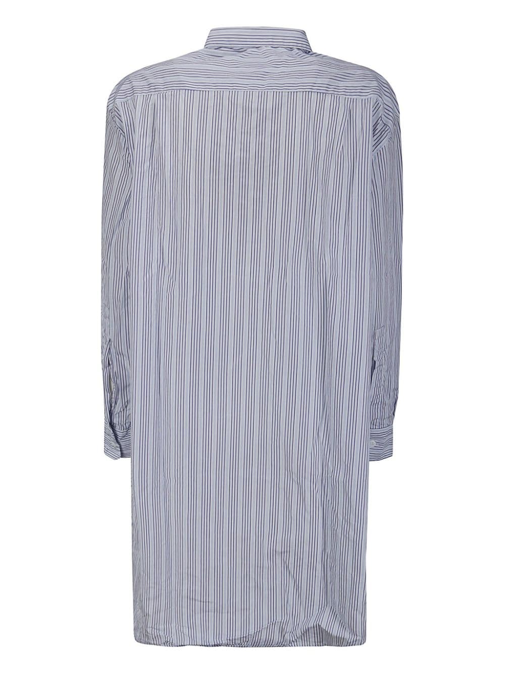Shop Bergfabel Stripe-print Cotton Shirt In Purple