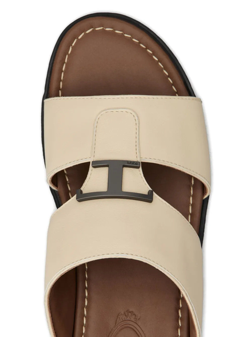 Tod's Leather T-bar Sandals In Multi