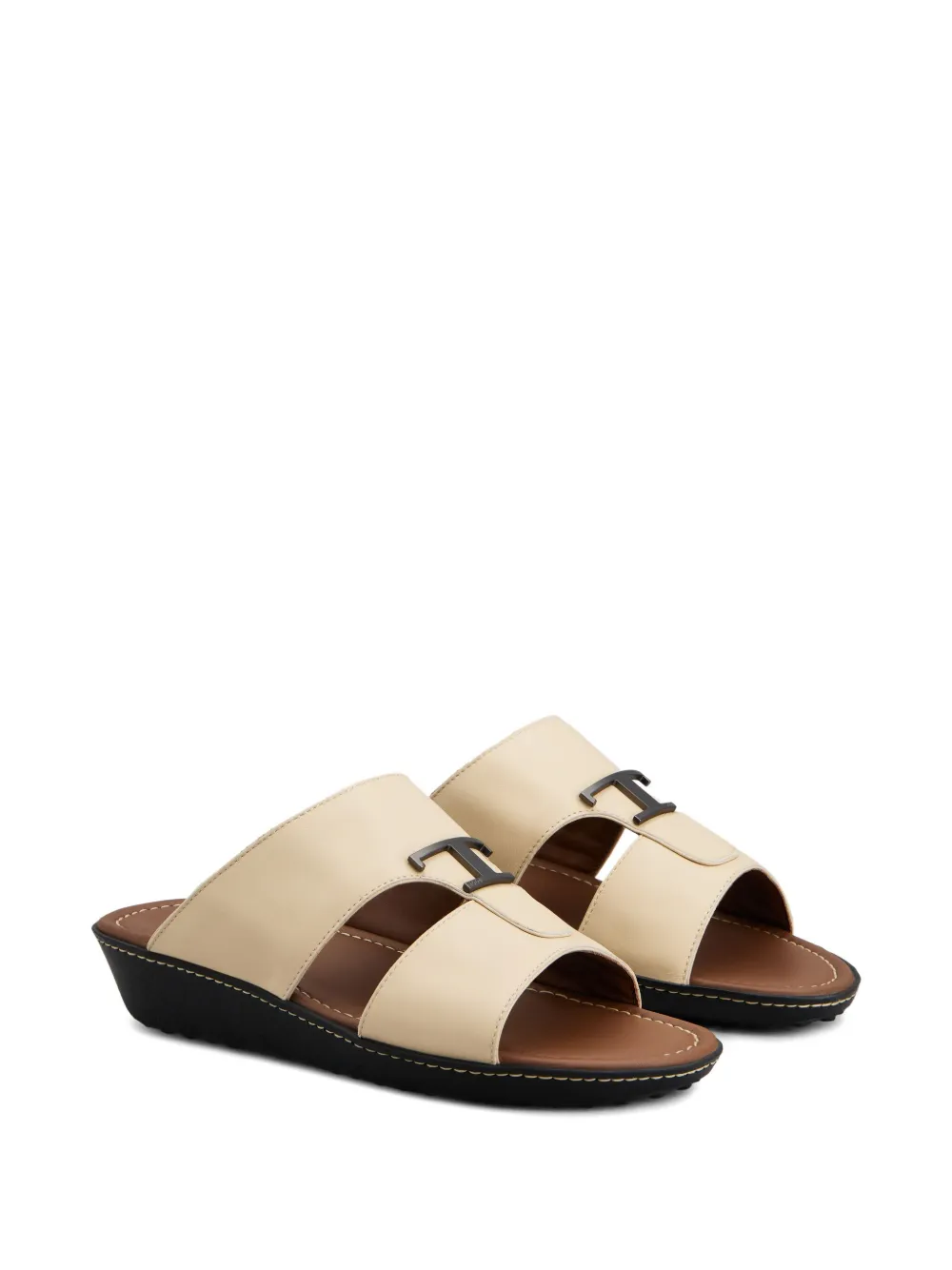 Tod's Leren sandalen met T-bar - Beige