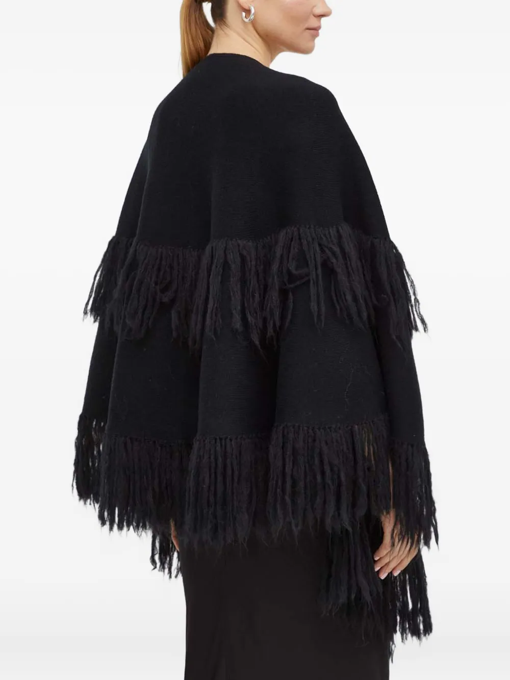 By Malene Birger Cape met franje Zwart