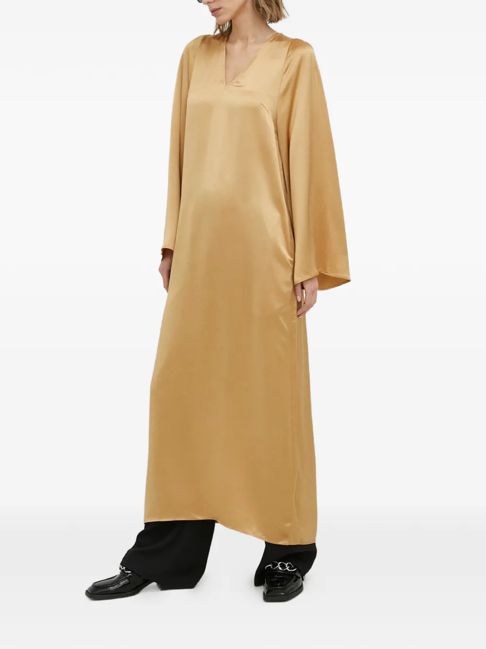 By Malene Birger V-neck long-sleeve maxi dress - Giallo