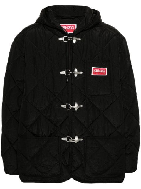 Kenzo logo-patch hooded padded jacket