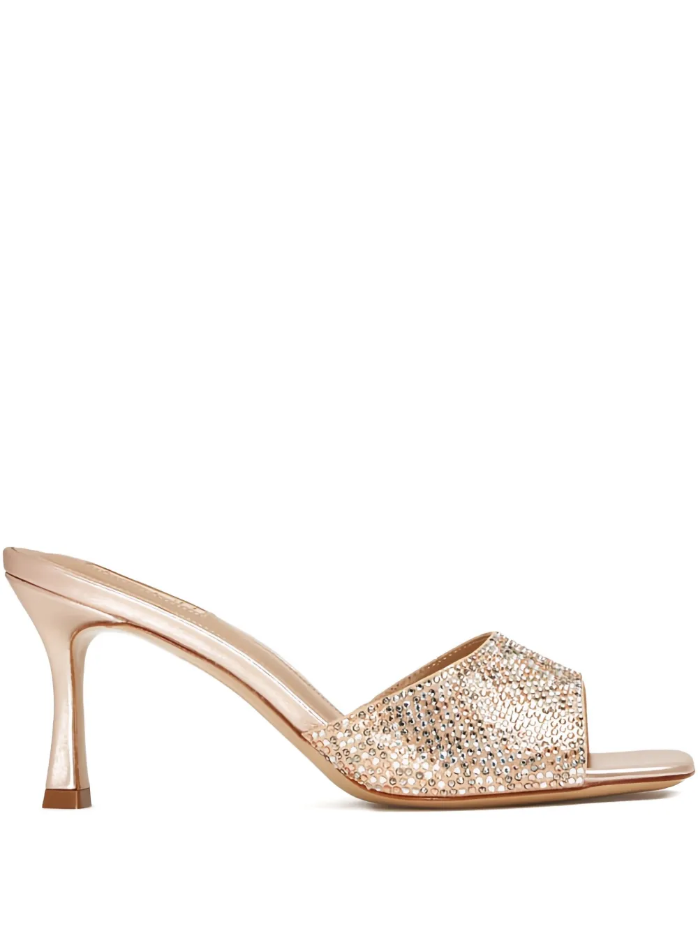 NICOLI 75mm square-toe crystal-embellished heeled sandals | Neutrals | Image 1