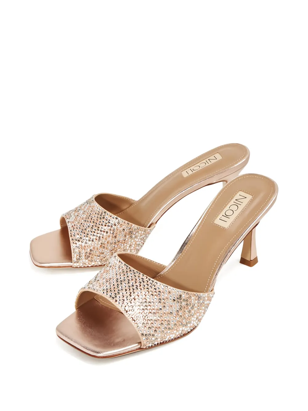 NICOLI 75mm square-toe crystal-embellished heeled sandals | Heeled Sandals | Image 2