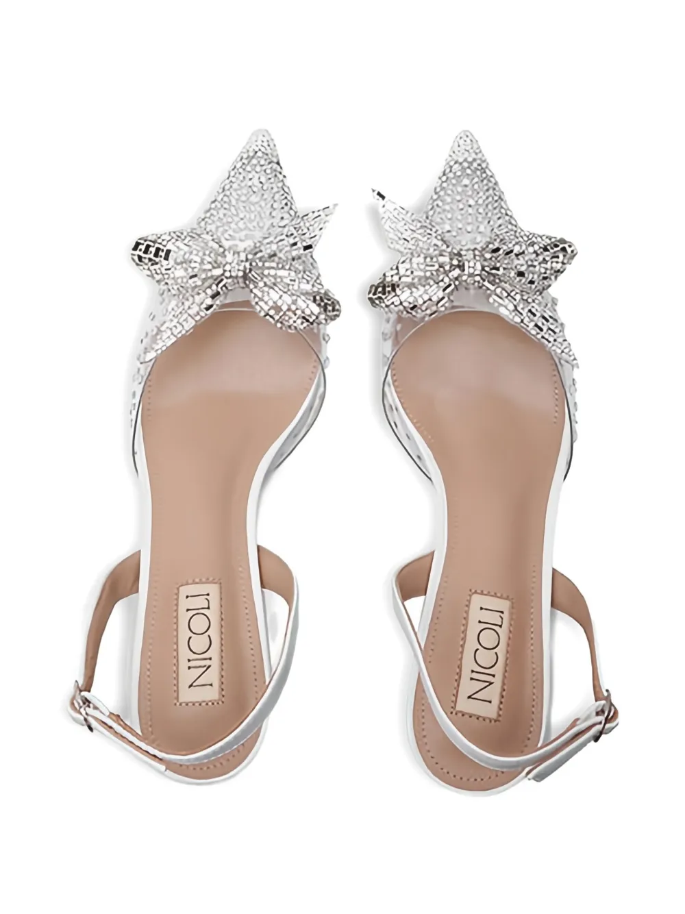 NICOLI 50 mm Trudi pumps verfraaid met kristallen strik Grijs