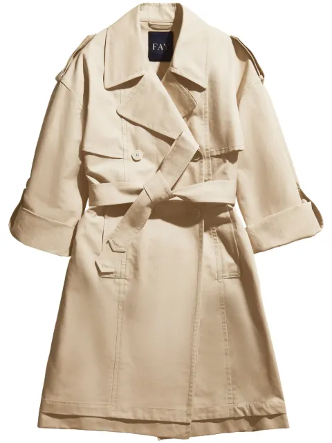 Fay double-breasted cotton trench coat