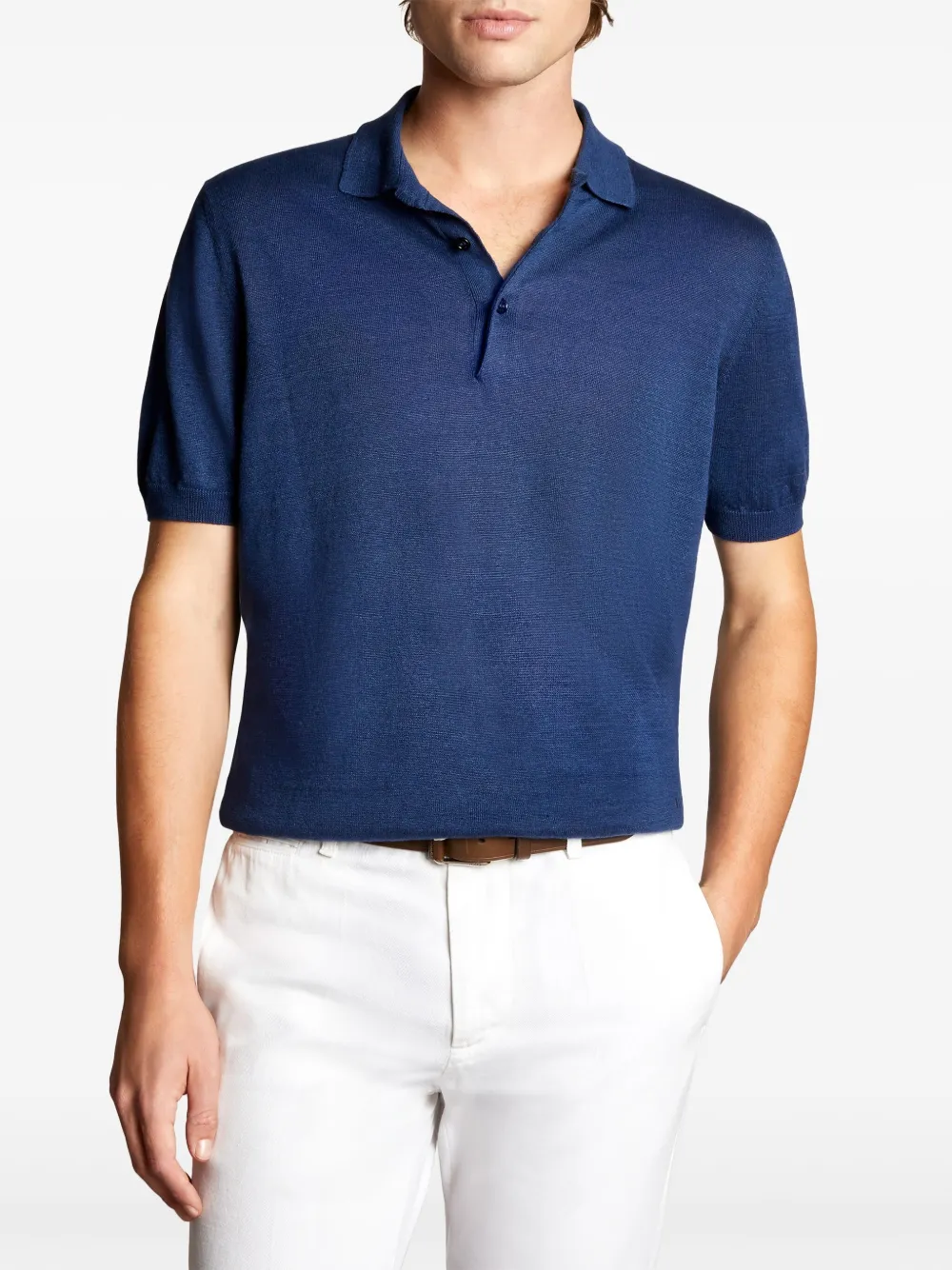 Fay Poloshirt met geborduurd logo - Blauw