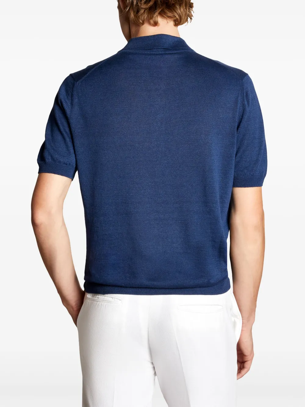 Fay Poloshirt met geborduurd logo Blauw