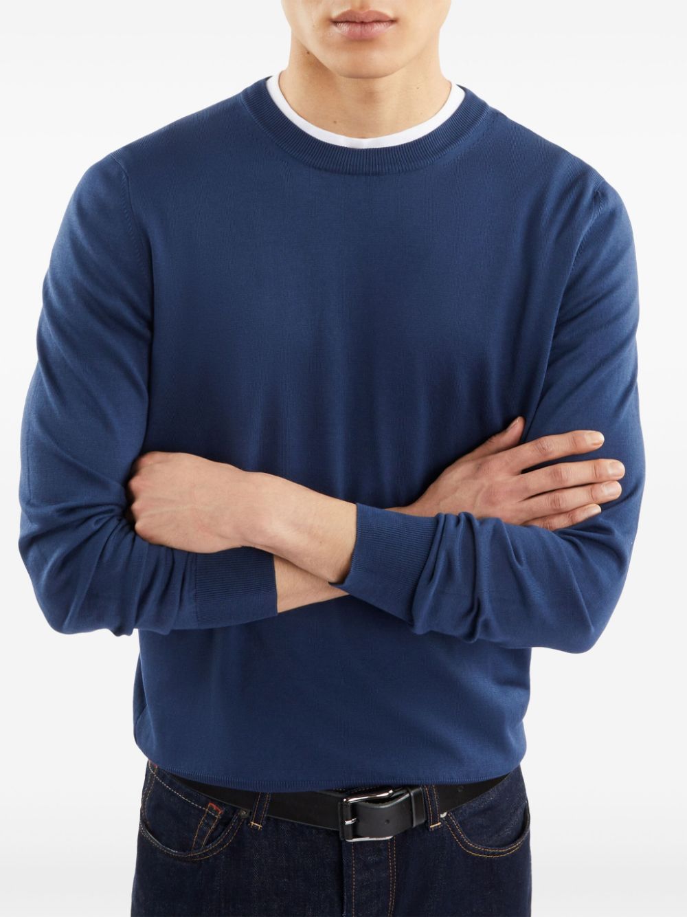 Shop Fay Logo-embroidered Jumper In Blue