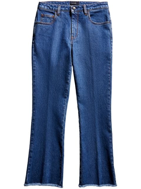 Fay cropped kick-flare stretch-denim jeans