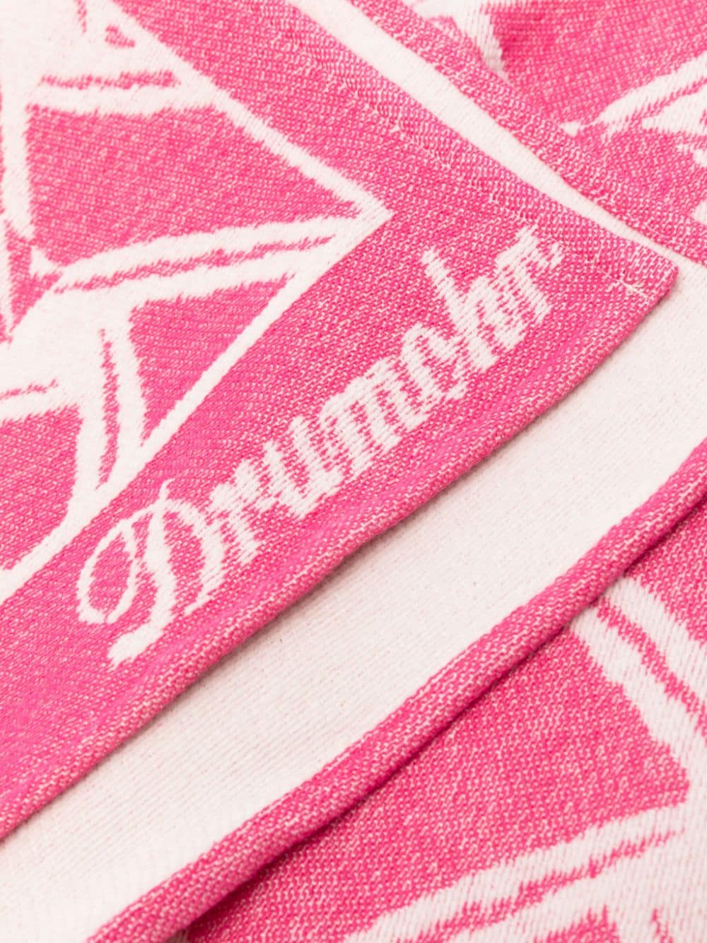 Drumohr Patterned-jacquard Cotton Beach Towel In Pink