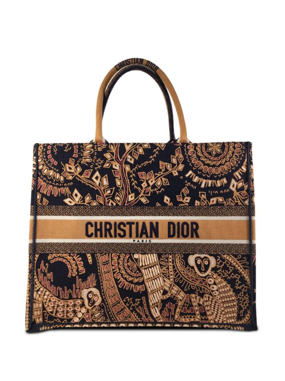 Christian Dior Pre-Owned 2019 Pre-Owned Dior Large Animals Monkey Book tote bag - Blu