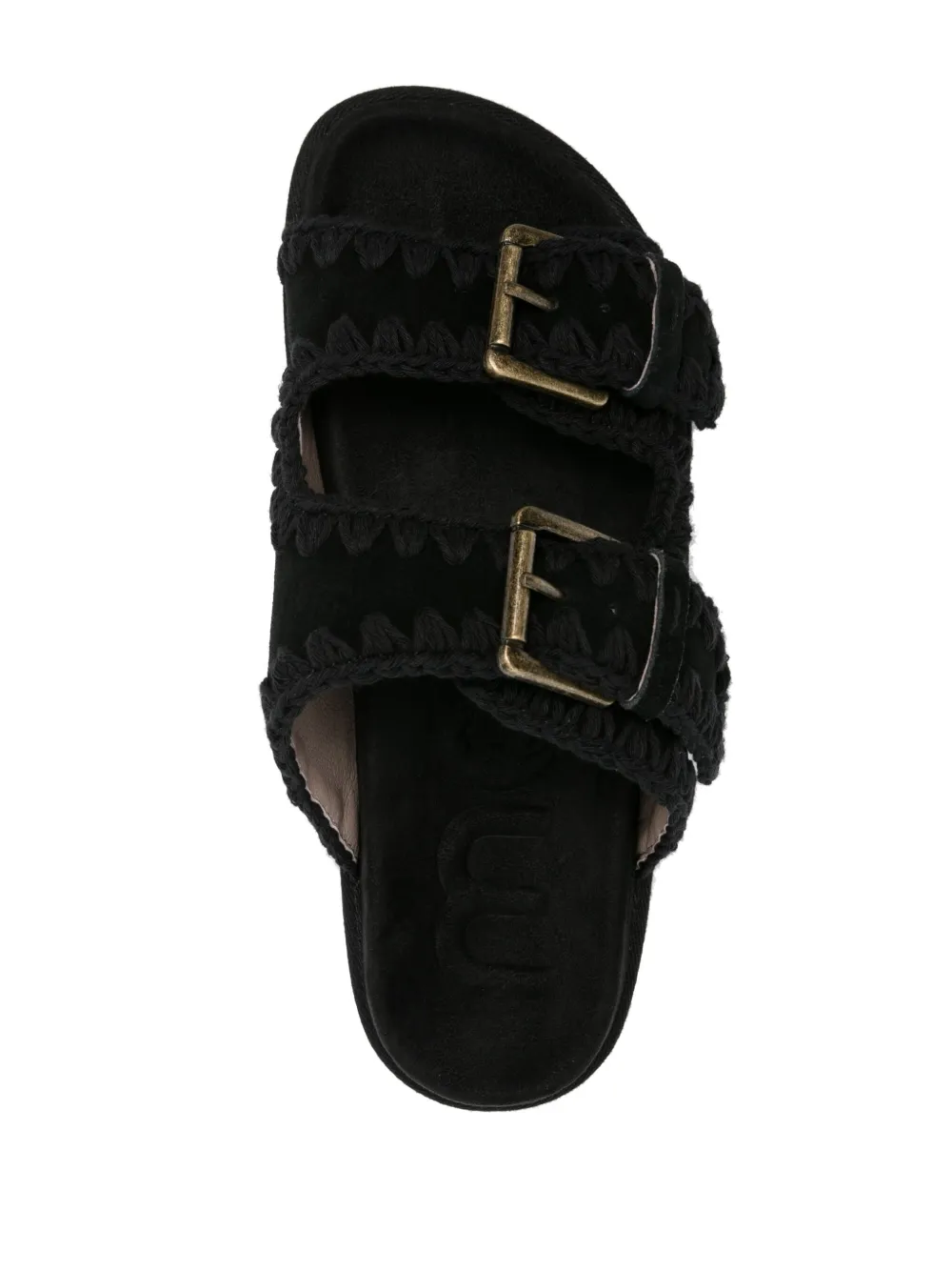 Shop Mou Bio Suede Sandals In Black