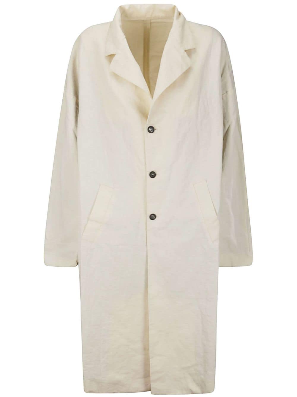 Shop Bergfabel Notched-lapels Single-breasted Coat In Neutrals