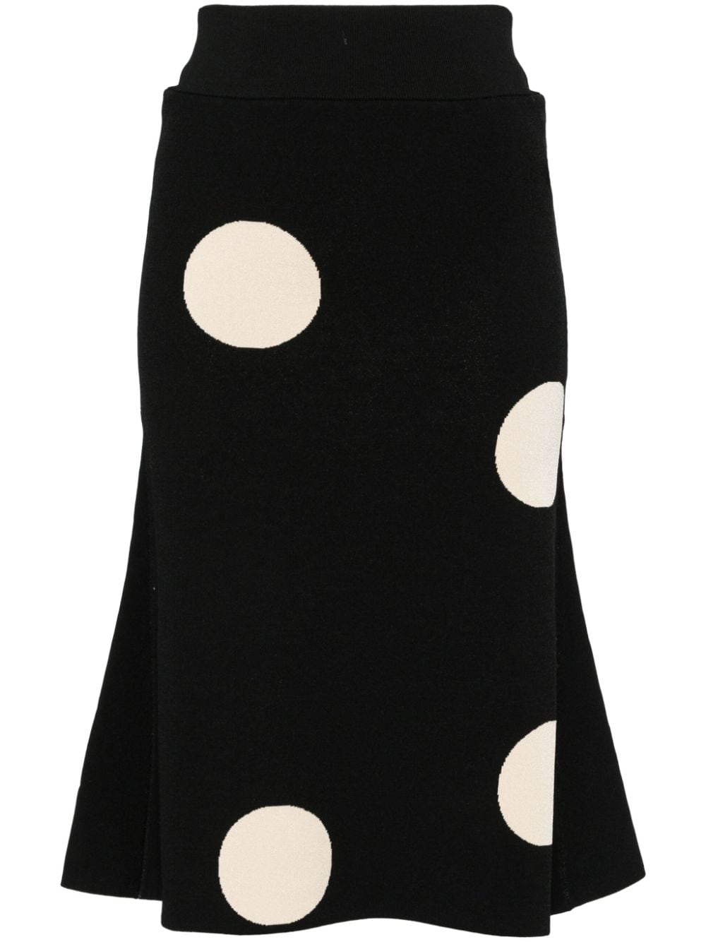 Stella Mccartney Polka-dot Mid-rise Skirt In Black