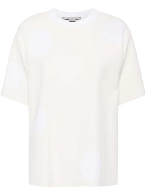 T-shirt à pois en intarsia - Stella McCartney - Modalova