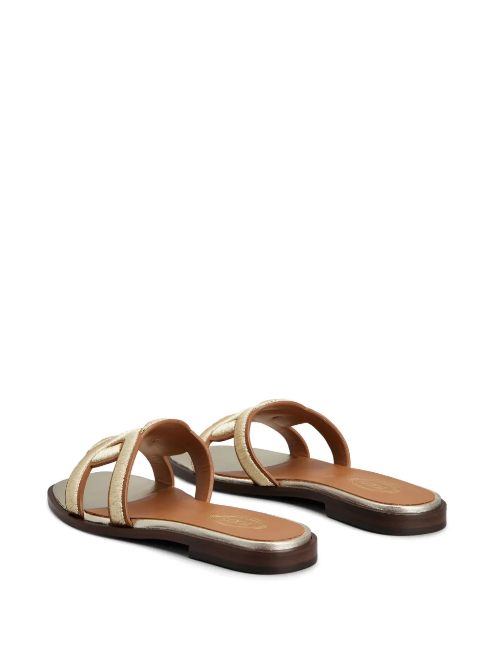 Tod's Leren sandalen met borduurwerk Goud