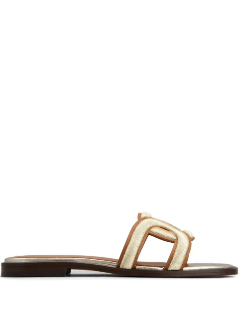 Tod's embroidered-strap leather sandals