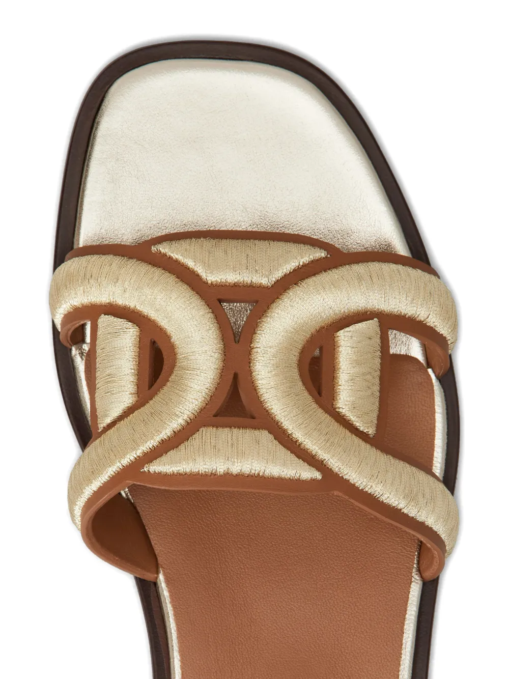 Tod's Leren sandalen met borduurwerk Goud