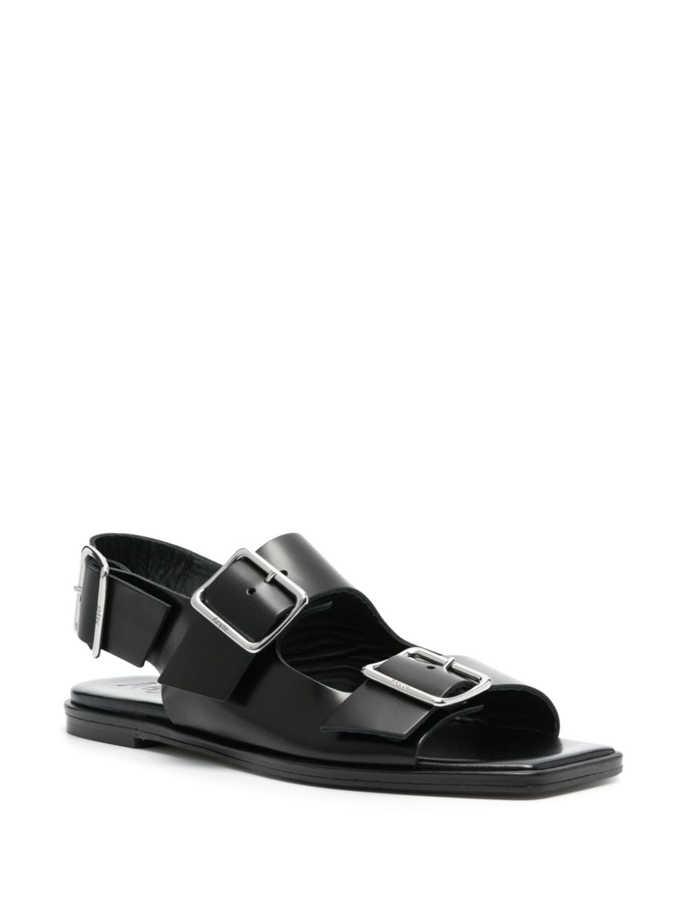 Shop Aeyde Thekla Buckled Sandals In Black