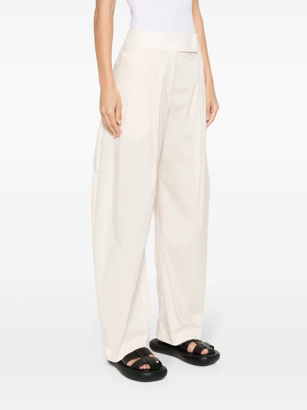 パンツ PINKO Women Straight Pants 104926A0HM Z05 White PINKO Papillon Palazzo Pants | Neutrals | FARFETCH