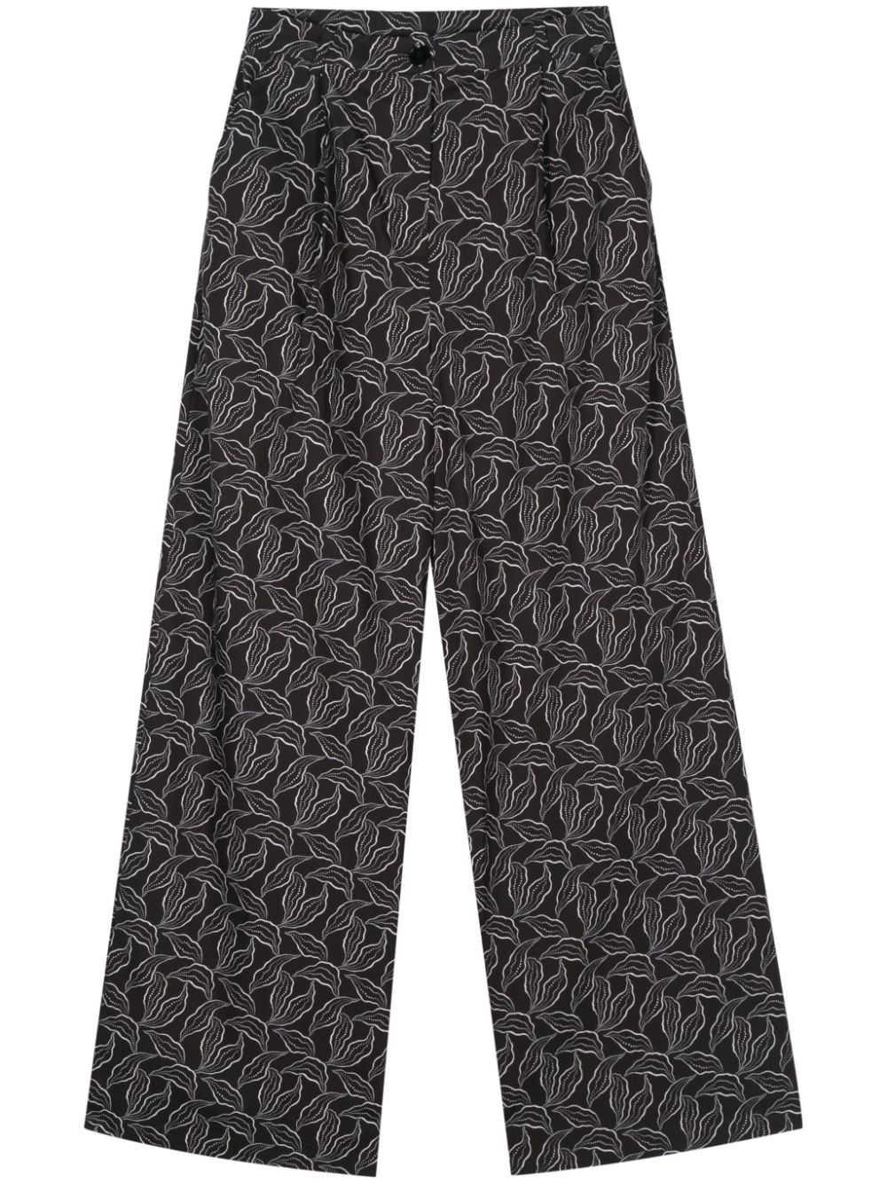 Patrizia Pepe Floral-print Palazzo Trousers In Black