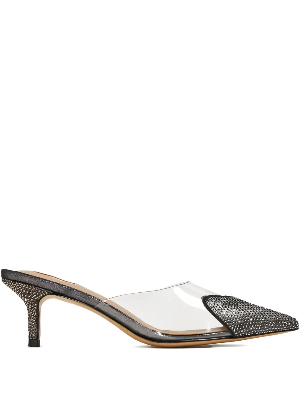 Nicoli 65mm Crystal-embellished Pointed-toe Mules In Black