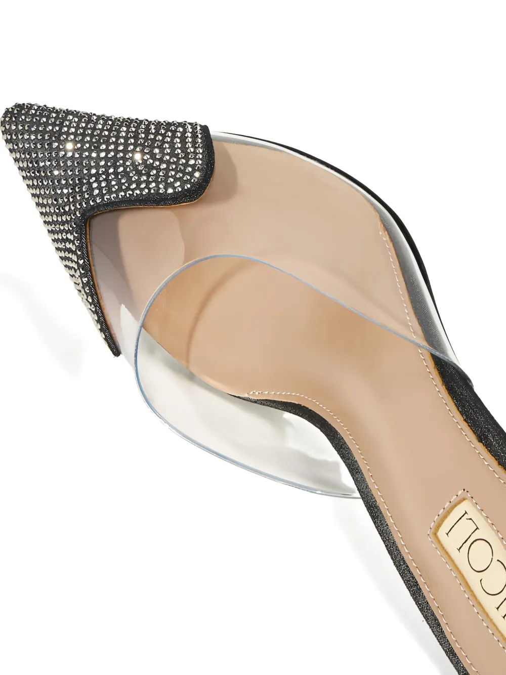 Nicoli 65mm Crystal-embellished Pointed-toe Mules In Black