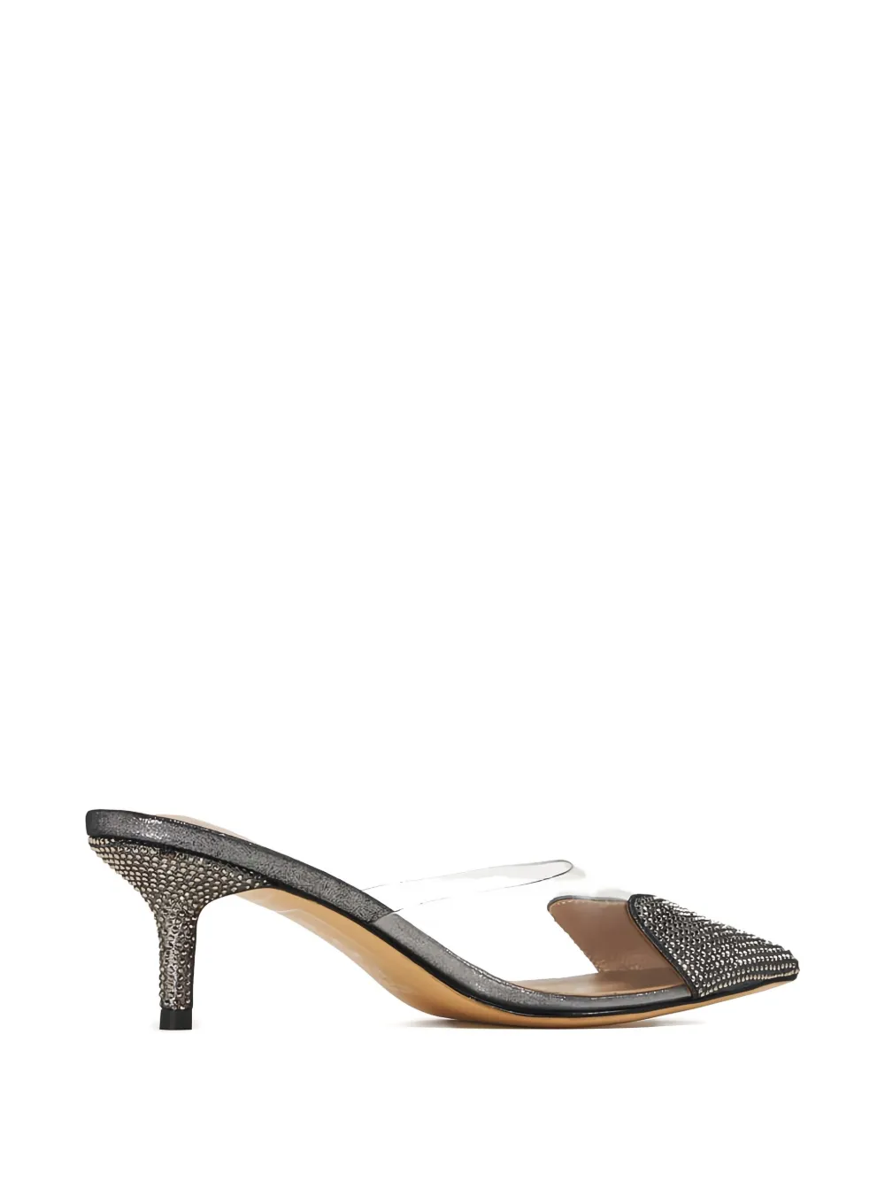 Nicoli 65mm Crystal-embellished Pointed-toe Mules In Black