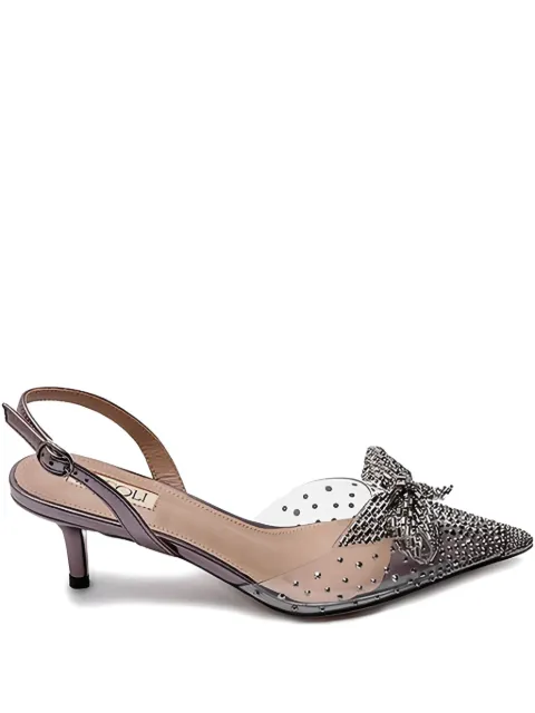 NICOLI 50mm Trudi crystal-embellished bow pumps