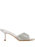 NICOLI 75mm crystal-embellished square-toe sandals - Silver