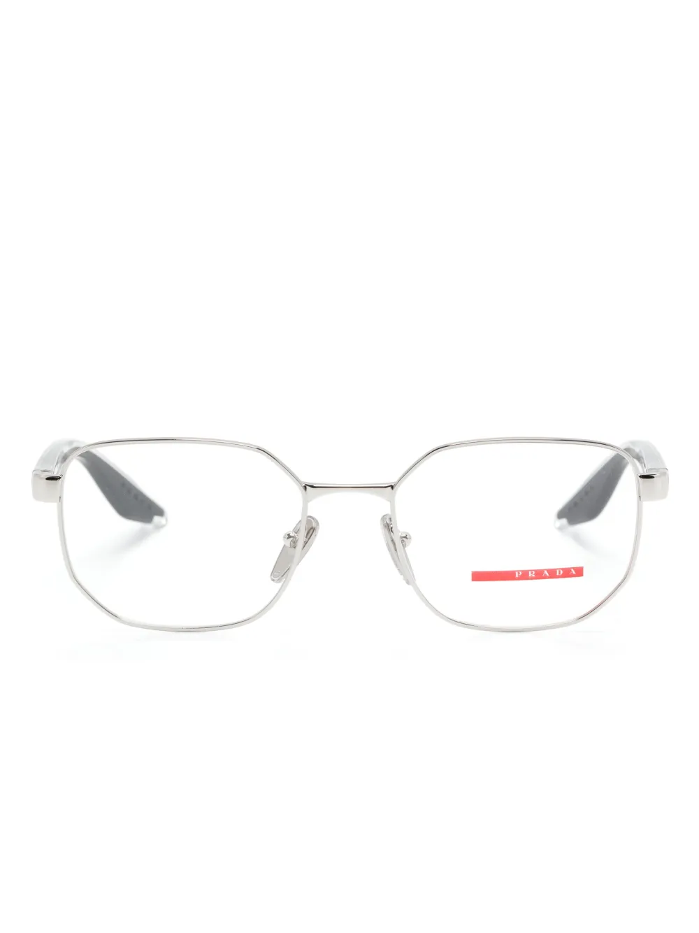 Prada Geometric-frame Glasses In 银色