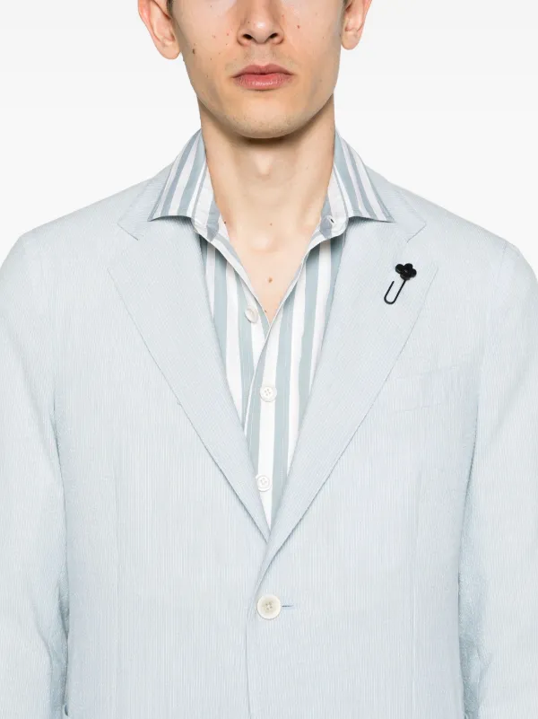 Lardini ストライプ シングルジャケット | ブルー | FARFETCH JP