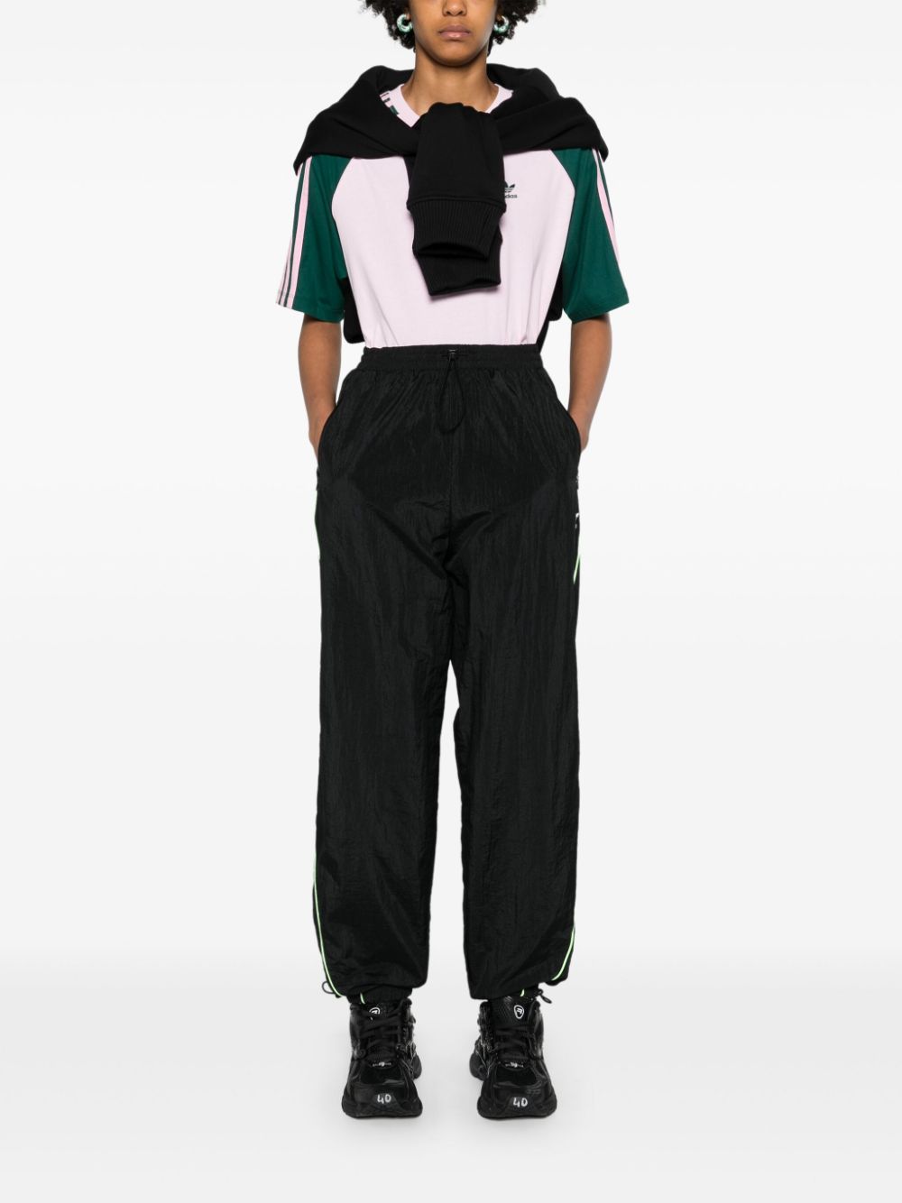 Adidas Parachute crinkled track trousers - Zwart
