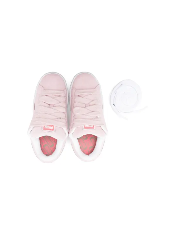 Baby pink pumas suede best sale