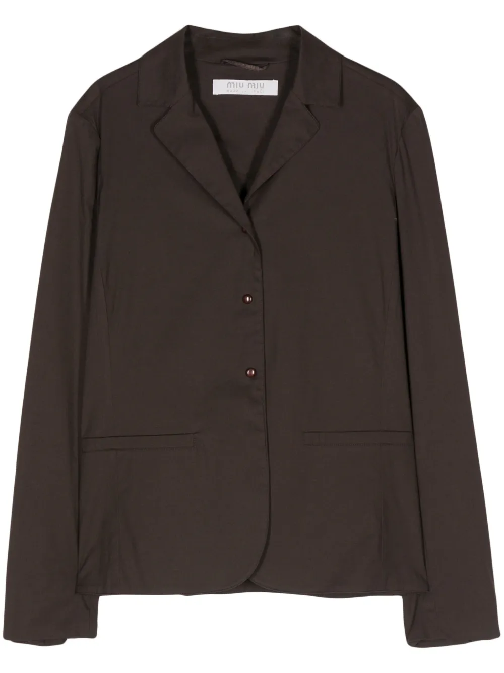 Pre-owned Miu Miu 2000 Notched-lapels Poplin Blazer In Brown