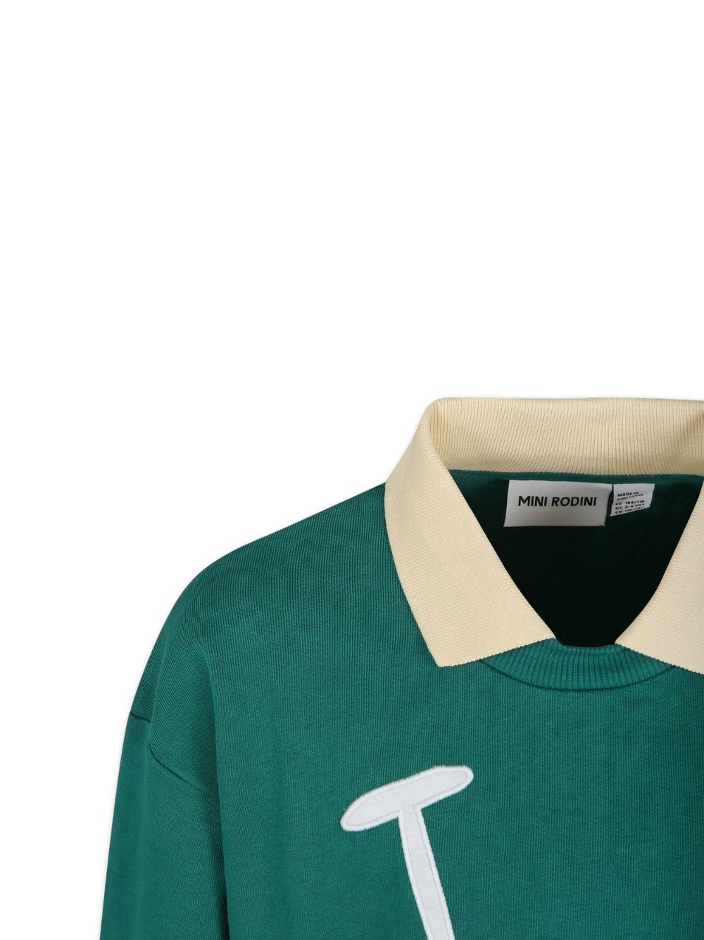 Shop Mini Rodini Collared Organic-cotton Sweatshirt In Green