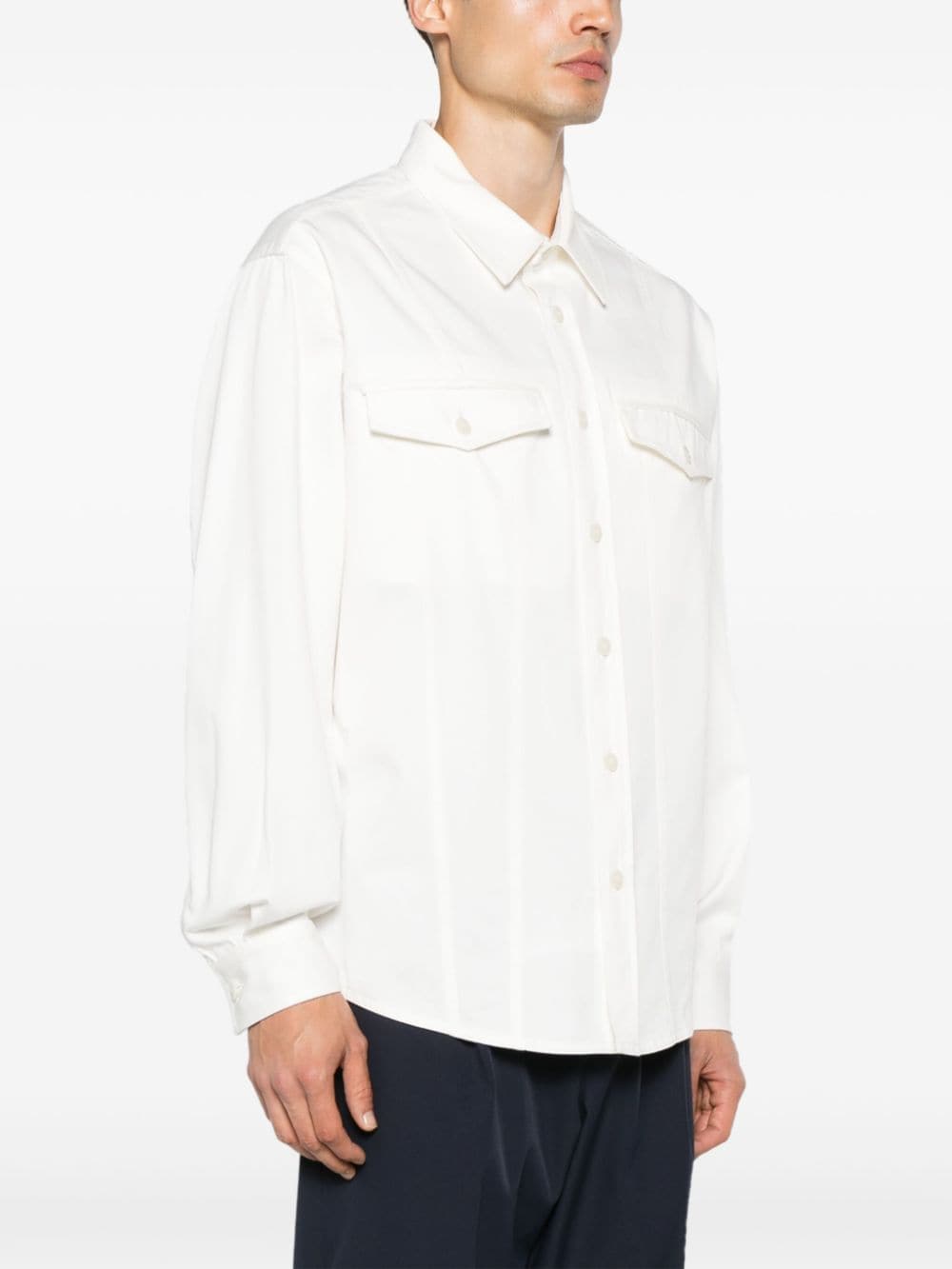 Shop Ferrari Panelled Twill Shirt In Weiss